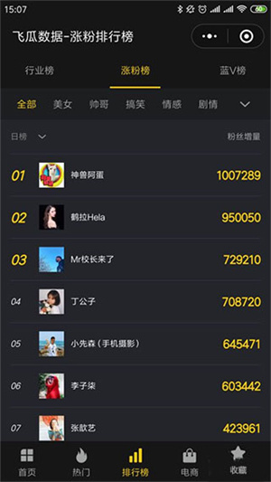 查看抖音涨粉榜单教程截图2